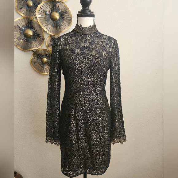 Rachel Zoe Metallic Hunter Dress - Picture 1 of 14